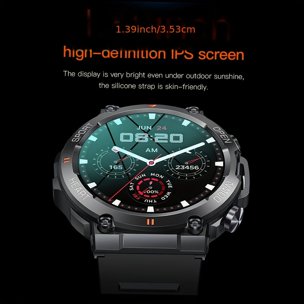 SENBONO Men’s Smart Watch with Wireless Calls, 1.39" Round Screen, Wireless 5.0,, Fitness Tracker, 400mAh Battery, Monitor, Step & Calorie Counter, Weather Alerts, Compatible with iPhone & Android, Ideal Gift for Men & Wome - iBrightCS