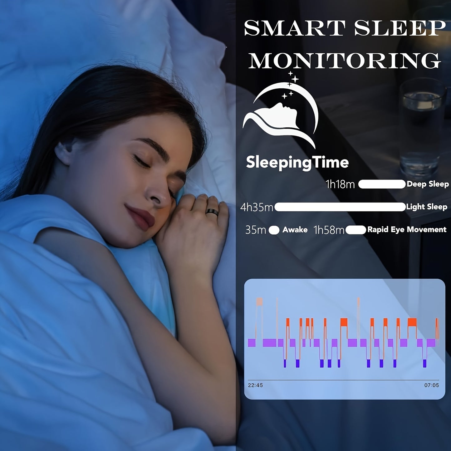2025 New Smart Ring for Women Men, Smart Health Ring - IP68 Fitness Ring, Fitness Tracker with Sleep Tracker, Step Tracker, Distance Monitoring for iPhone and Android - Mother's Day Gift/Father's Day Gift