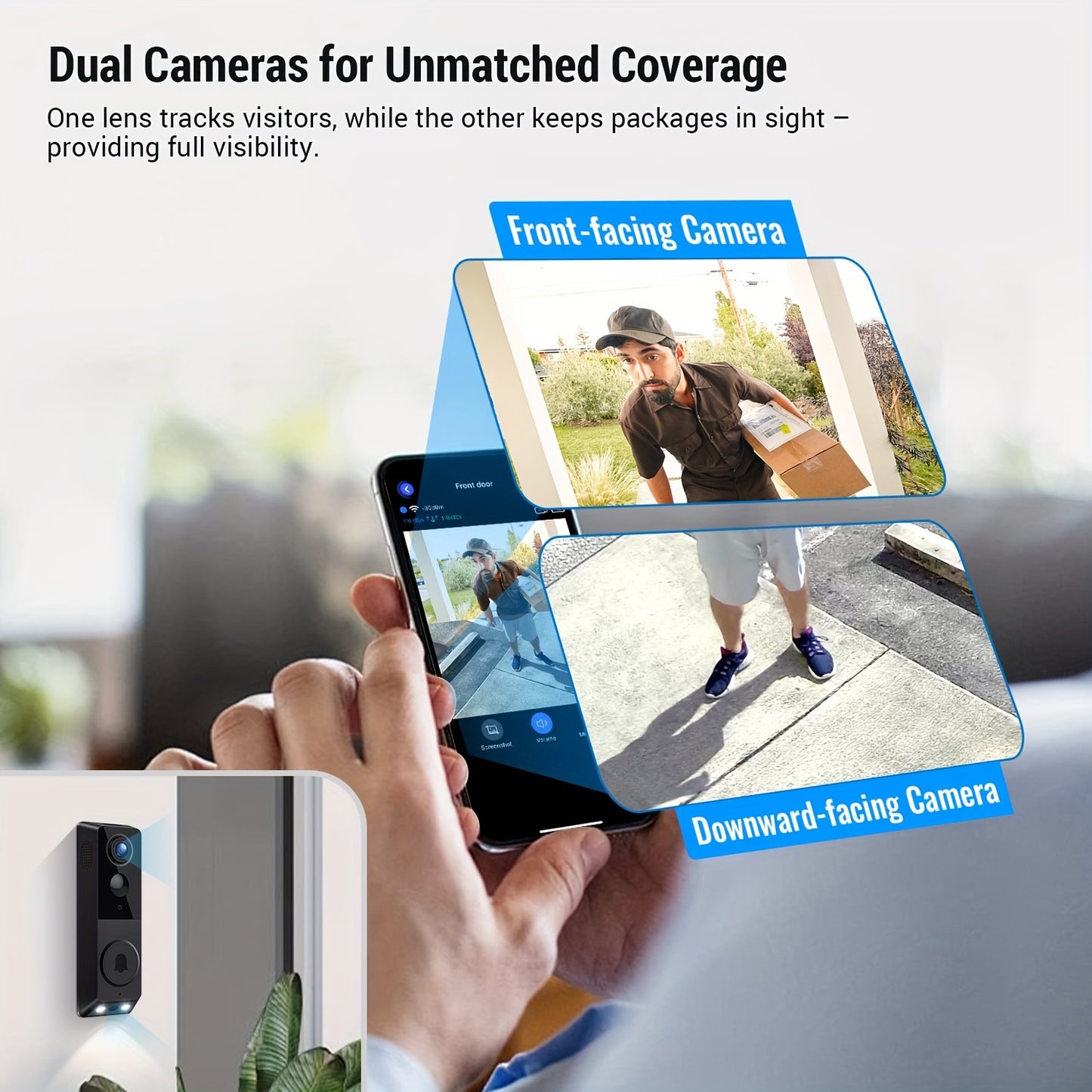 4pcs Multiple Wireless Wi-Fi Video Doorbell Cameras, Night Vision, Two-way Audio, AI Motion Detection And Cloud Storage