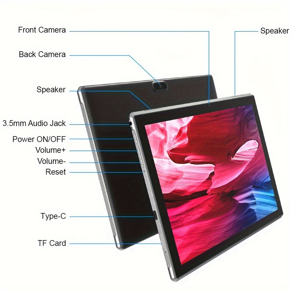 YQSAVIOR 10 Inch Android 13 Tablet - 2GB+4GB RAM, 32GB ROM + 1TB Expandable, RK3326S Quad-Core, 2.4G/5G WiFi, GMS Certified IPS Touch Screen, New 2024 Model