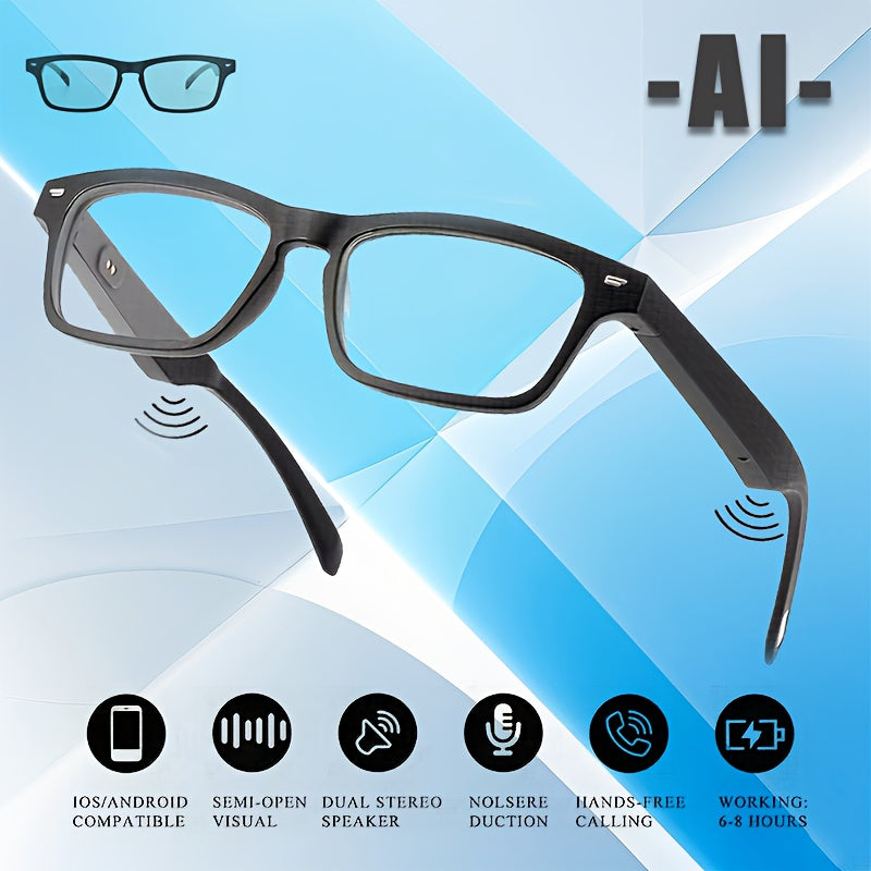 Ai-powered Smart Glasses. It Can Translate Over 100 Languages And Achieve Face-to-face Real-time Translation. Language Note-taking Function, Wireless Call, Wireless Music, Remote Control Photo Taking, Elegant Appearance. Comp - iBrightCS