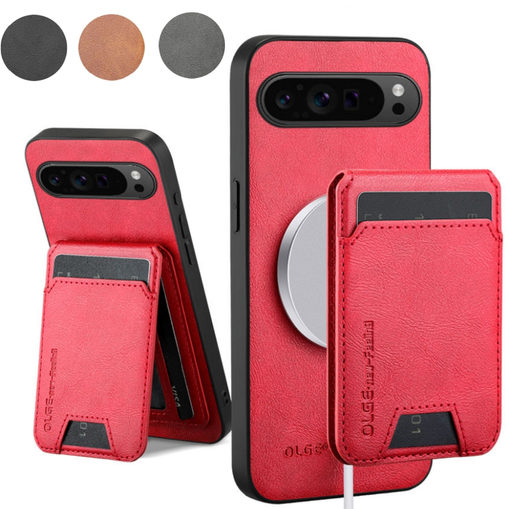 Magnetic Faux Leather Card Holder Phone Case for Google Pixel 10 Pro XL/9 Pro XL/9A/8A/8 Pro/8/7A/7 Pro/7, for Google Pixel Case, for Google Pixel Xl Case, for Google Pixel A Case, Moto/g Stylu G Ph, Moto/g G Ph For Android,