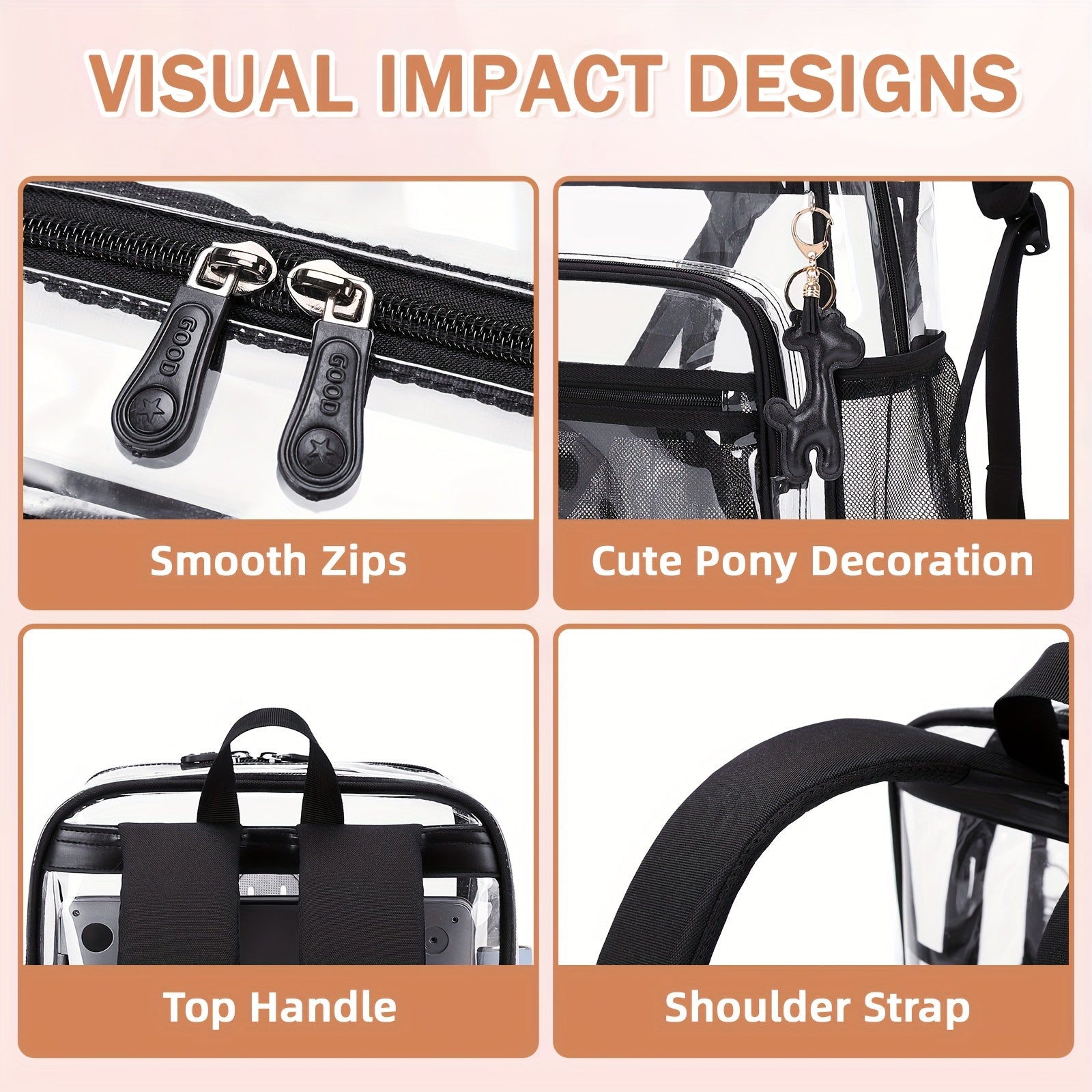 Backpacks Fashion Leisure Backpacks Go Out Transparent Student Backpacks TPU Multi-function Large Capacity Women'S Schoolbags - iBrightCS