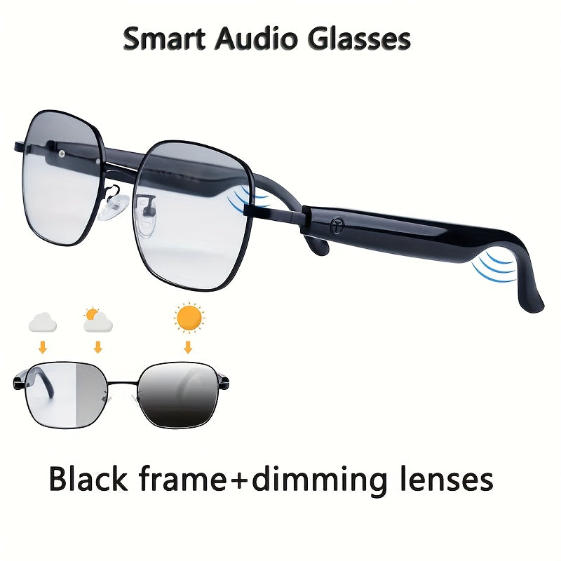 HiFi Smart Audio Glasses with Auto-Dimming Lenses, Built-in Mic & Speaker, HD Voice Calls & Music Quality, Wireless Connectivity, Rechargeable Battery, Ideal for Sports, Driving, Fishing, and Daily Home Wear – Perfect Gift