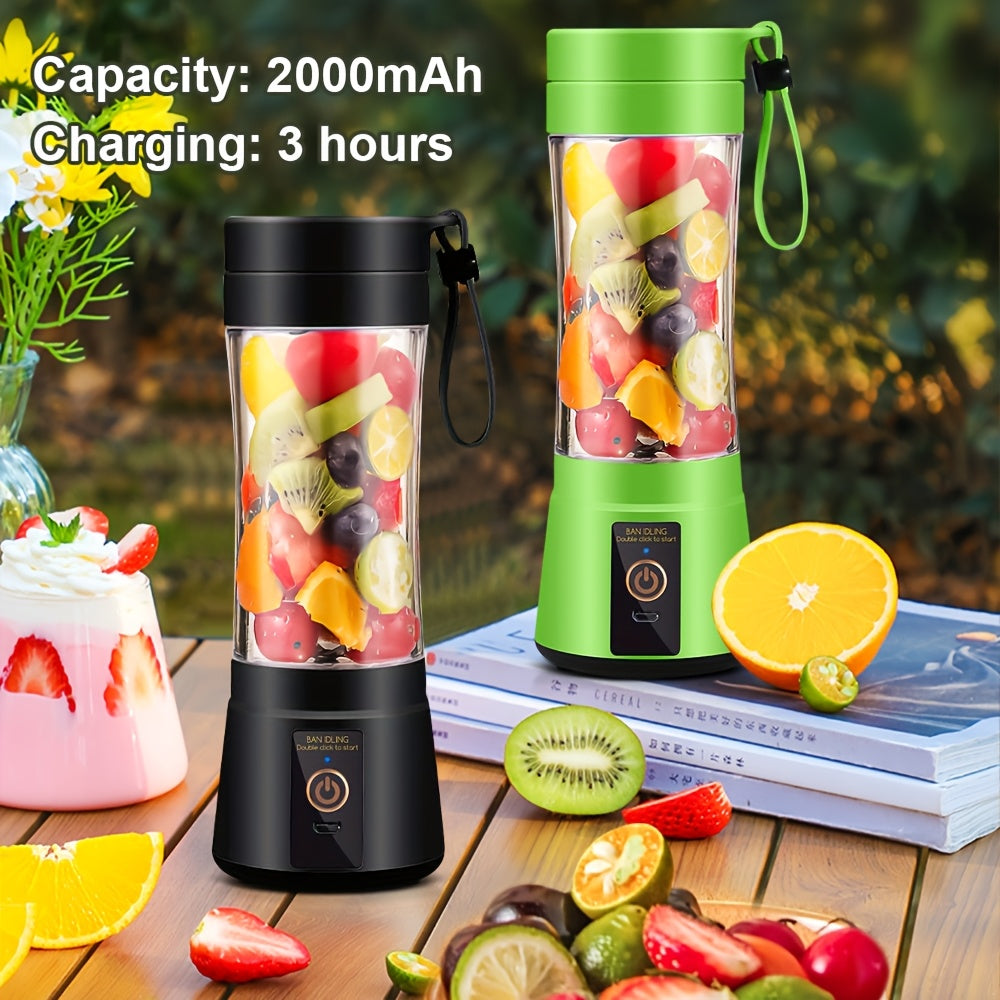 [12, 85/15, 22 Oz Rechargeable Mini Blender] Portable Usb Rechargeable Mini Blender & Juicer - 3 Modes, Digital Display, 6/12-Blade, Safety Lock, Food Grade PP, Easy Clean, Ideal for Travel - Fresh Juices Anywhere - iBrightCS