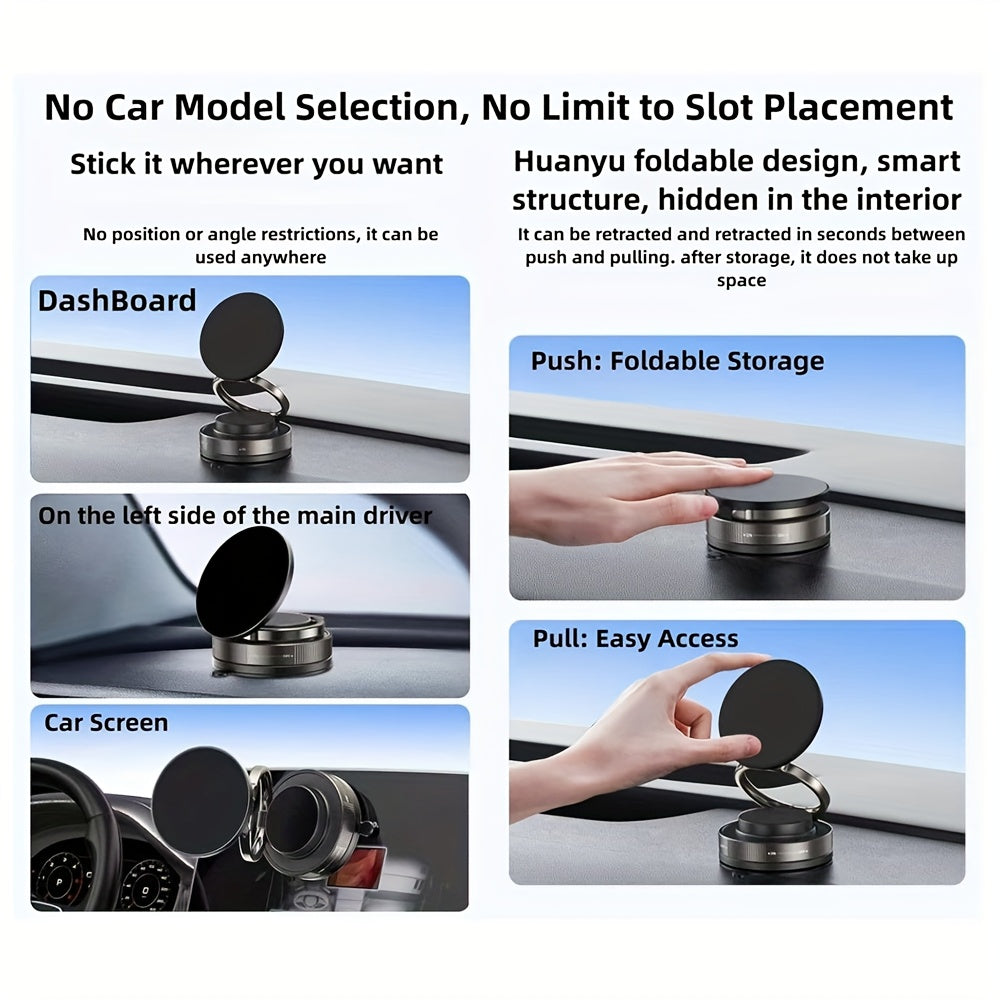 4pcs Heavy Duty Magnetic Phone Stand with Strong Suction Cup - Double Magnetic Force, 360° Adjustable & Foldable/Retractable design, Compatible with for iphone 15/14/13/12/11 Pro Max, for Android, for Samsung - Car, Home, Of