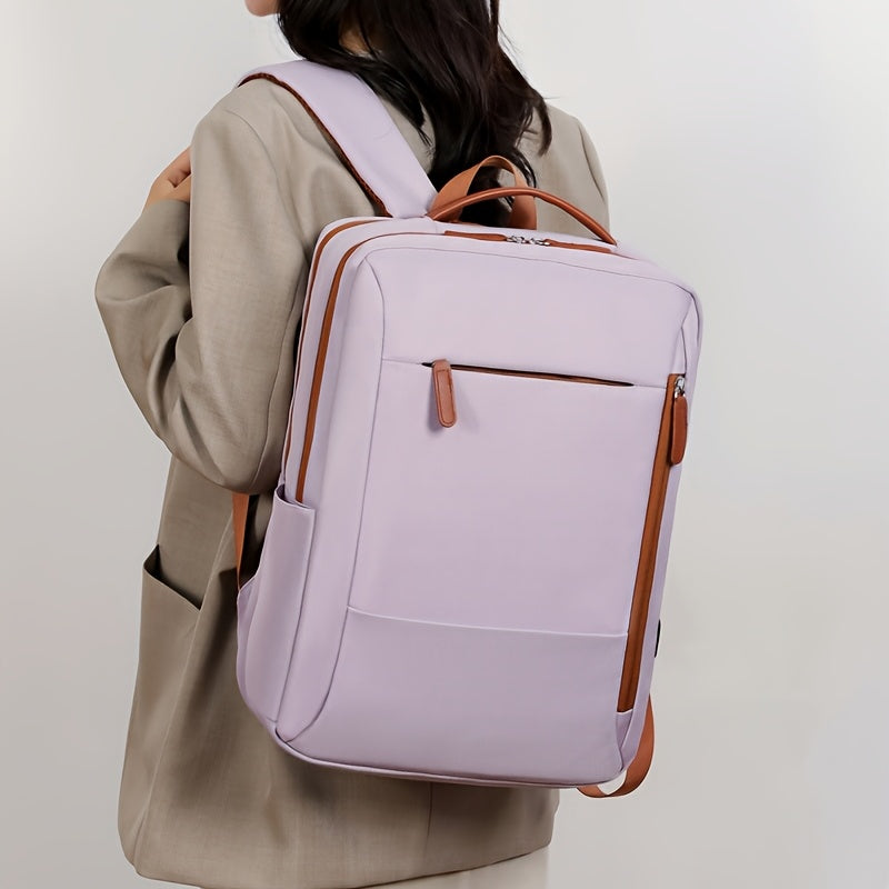 Stylish Lightweight Laptop Backpack for Women - Adjustable Shoulder Straps, Multiple Compartments, Beige & Black Options, Perfect for Travel, Commuting, and School, Backpack for Travel, Commuter Bag, Minimalist Design, Secure