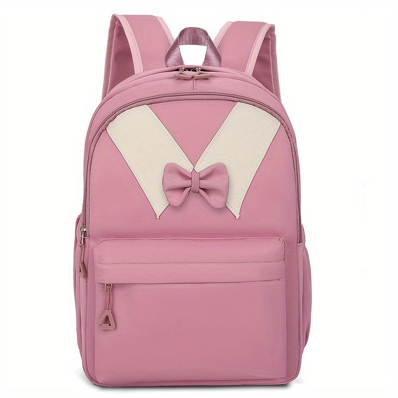 Airline Approved Unisex Carry-On Backpack - Foldable Oxford Fabric with Adjustable Straps, Zipper Closure & Pink Bow Design for College, Travel, Hiking, School (Hand Wash Only), Travel Backpack | Casual Backpack | Durable Bac