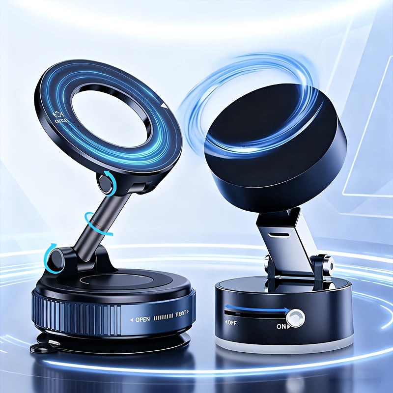 2PCS, 360 ° Rotating Magnetic Mobile Phone Holder, Foldable And Retractable, Suitable For IPhone 16/15/12, ABS Material, Non-waterproof, Multi-scene Use:Car/showerroom/gym/mirror, Universal Size, Black, Compatible With All S