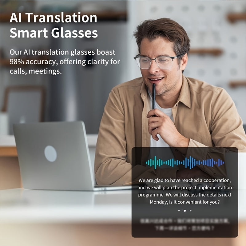 Photochromic Lens Smart Glasses, Equipped With Automatic Photosensitive Lens, Built-in Microphone And Speaker, High-Definition Voice Call And HiFi Sound Quality, Suitable For Sports, Driving, Fishing And Daily Home Wear, Suit
