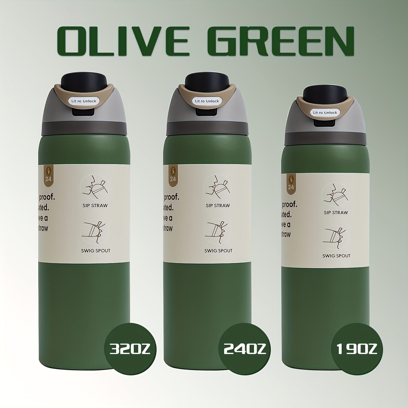 1pc 19/24/32oz Double-layer Insulated Cup, 304 Stainless Steel Flip-top Water Cup, 12 Hours Heat Retention/ 24 Hours Cold Retention, Leak-proof Design, Kitchen And Home Drink Cup