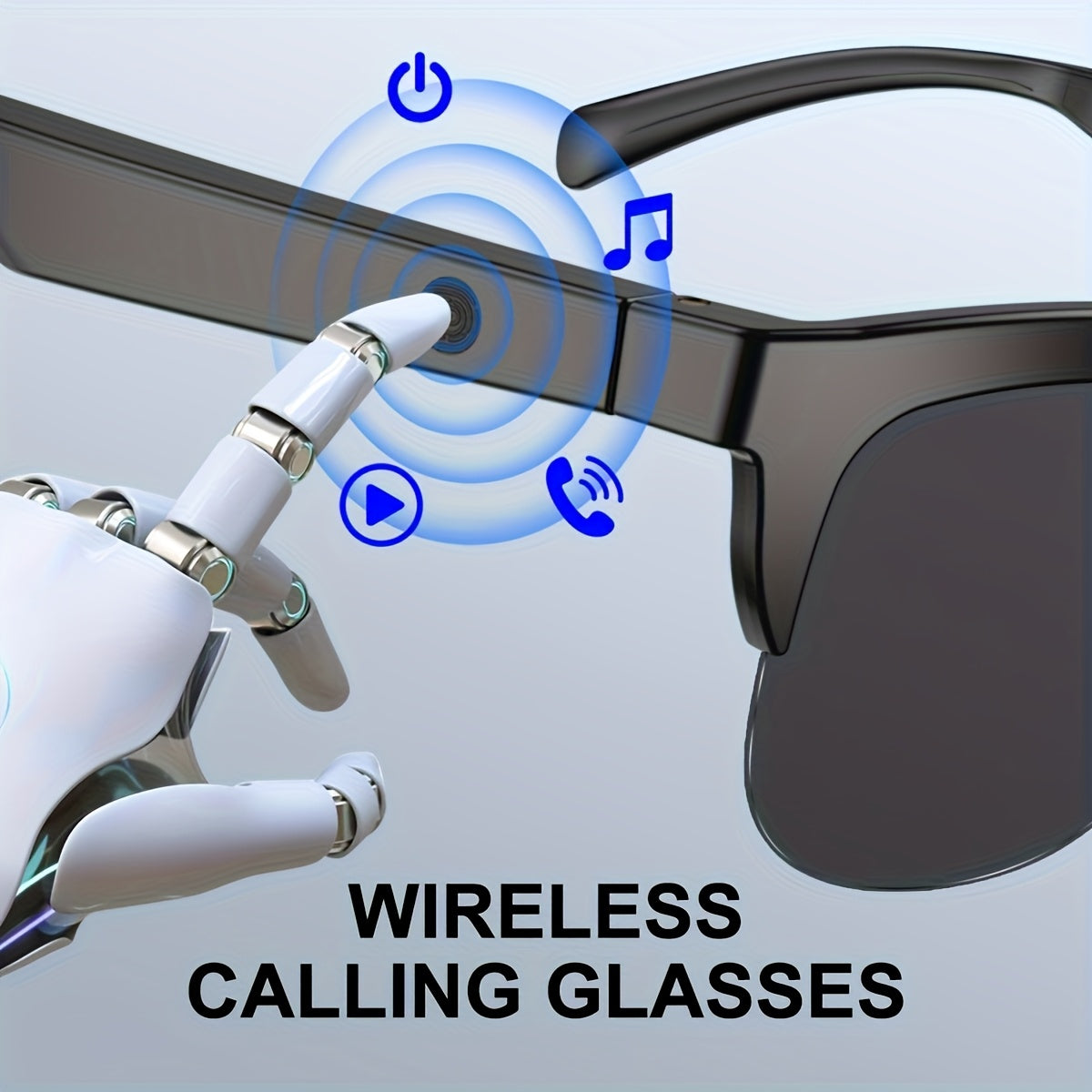 Wireless Smart Glasses With Audio And Voice Call Capabilities, Designed For Outdoor Travel To Facilitate Hands-free Communication And Music Listening. Rechargeable Music Glasses With A Built-in Microphone