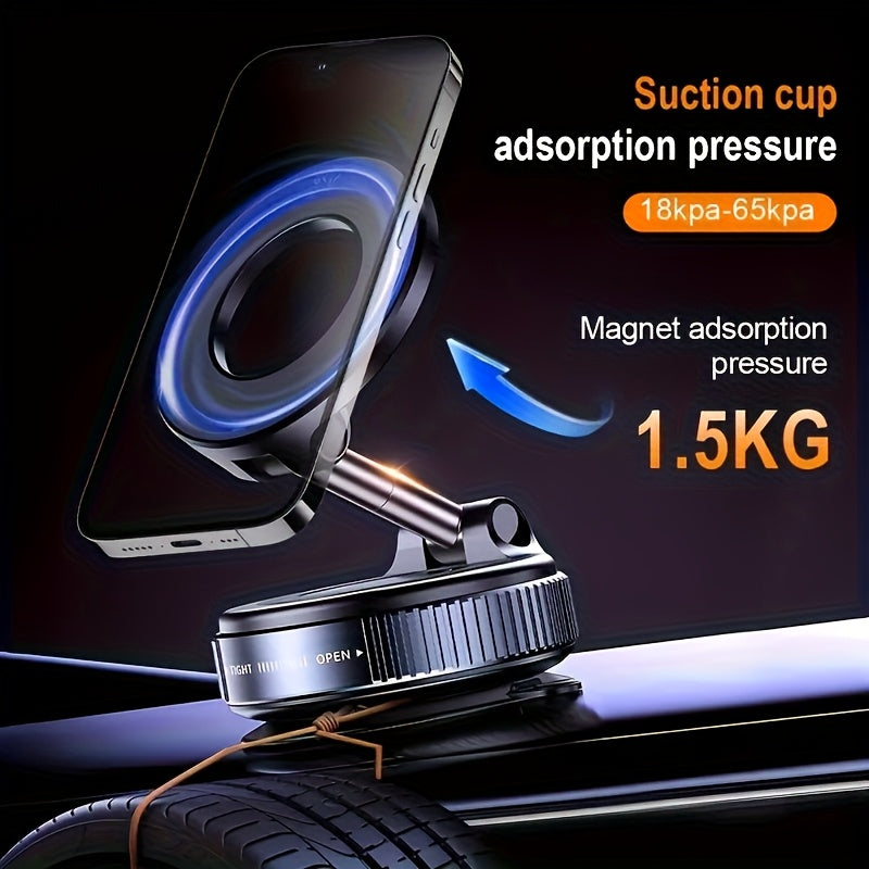 2PCS, 360 ° Rotating Magnetic Mobile Phone Holder, Foldable And Retractable, Suitable For IPhone 16/15/12, ABS Material, Non-waterproof, Multi-scene Use:Car/showerroom/gym/mirror, Universal Size, Black, Compatible With All S
