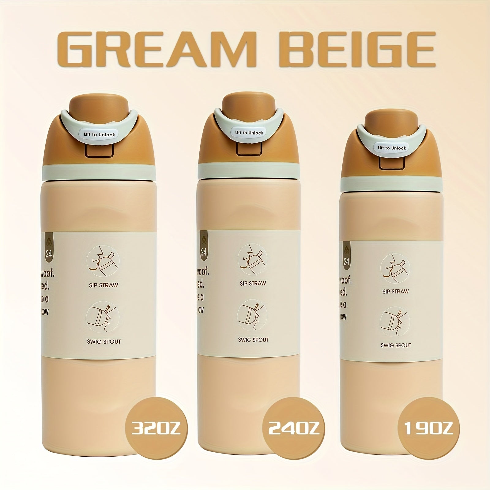 1pc 19/24/32oz Double-layer Insulated Cup, 304 Stainless Steel Flip-top Water Cup, 12 Hours Heat Retention/ 24 Hours Cold Retention, Leak-proof Design, Kitchen And Home Drink Cup