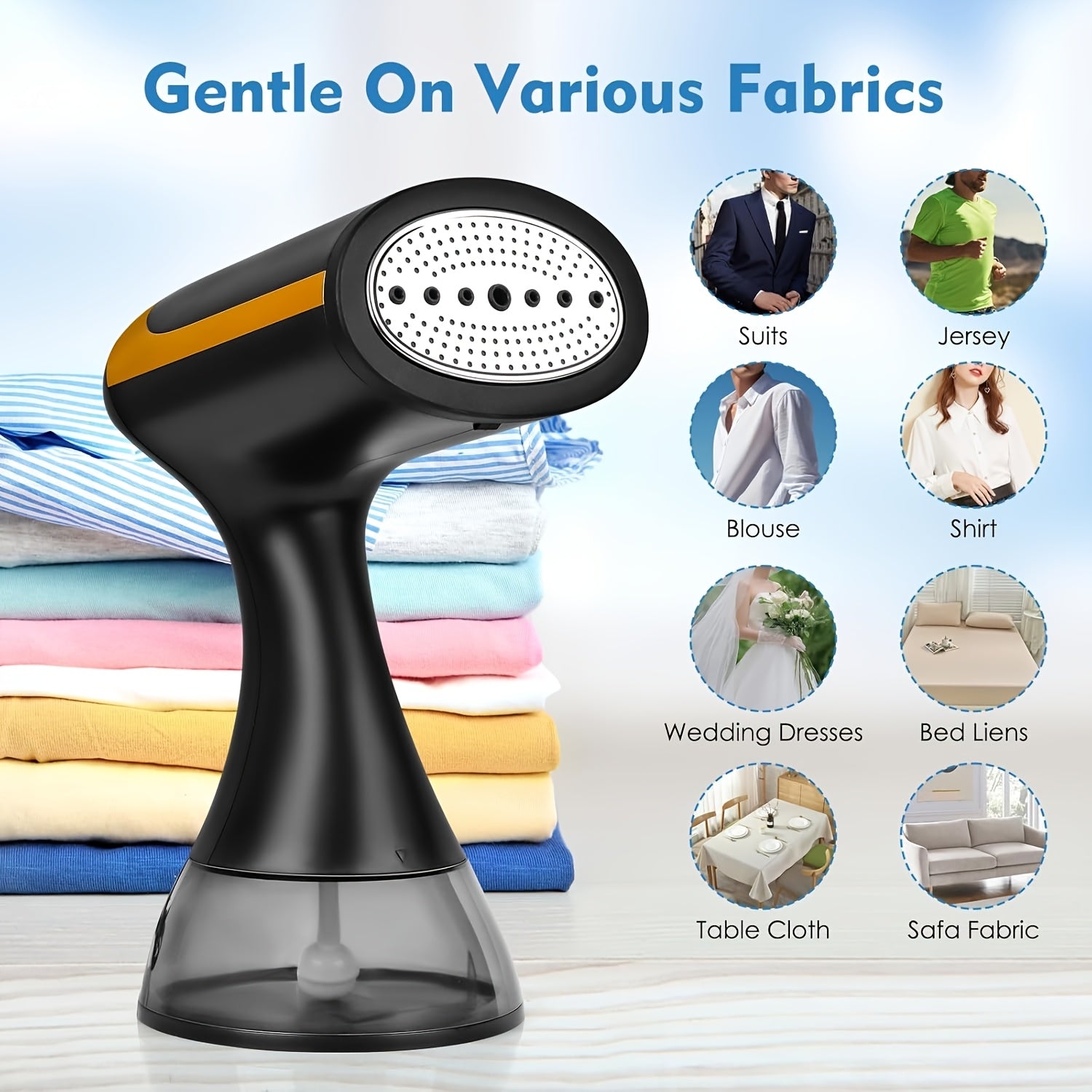 1100W Portable Clothes Steamer with 20s Fast Heat, 10.14oz Tank & 110V US Plug - Handheld Garment Steamer for Home, Travel, Wrinkle-Free Clothes, Durable ABS Material, Efficient Fabric Steamer, Sleek Design, Highquality Steam
