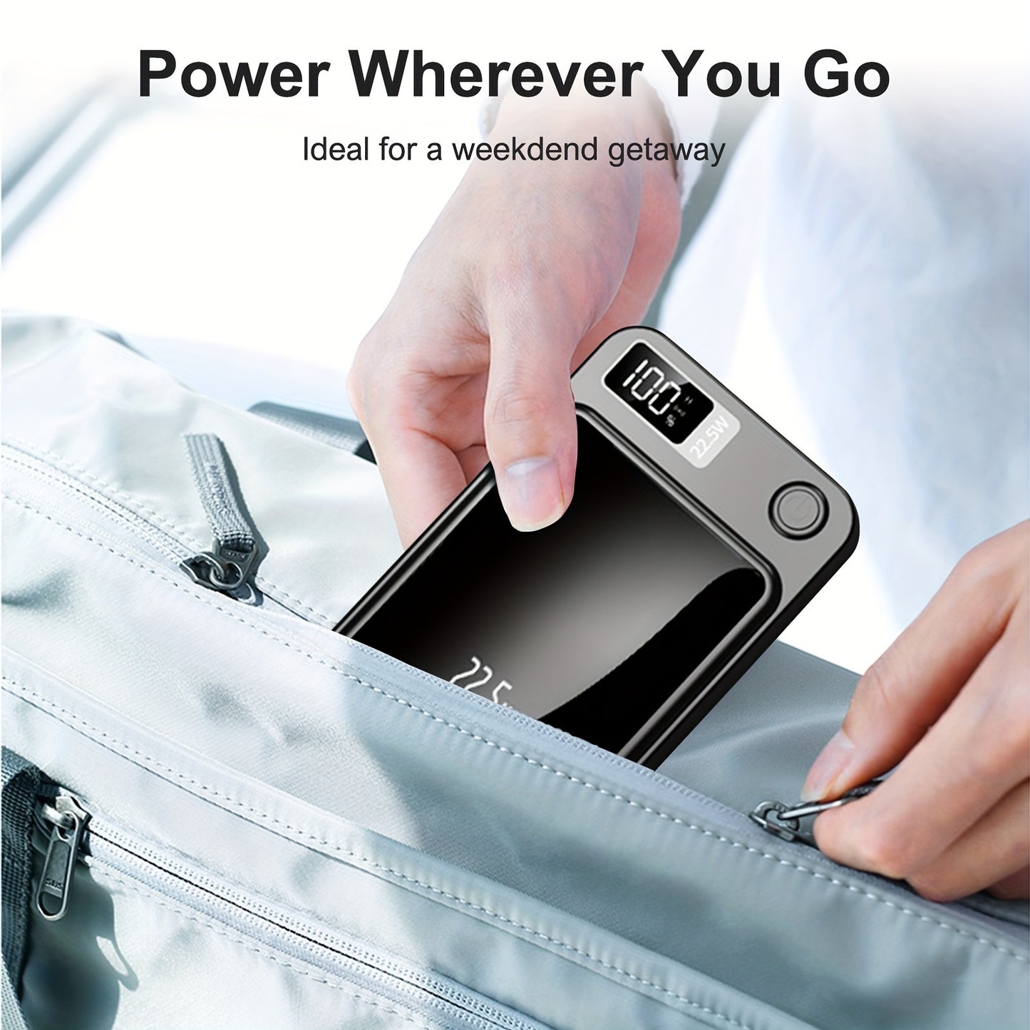 WLPower Portable Charger, 5000mAh/10000mAh High-Speed Magnetic Wireless Power Bank, Mini Battery Pack, 22.5W Fast Charging, LED Power Display, And USB/Type-C Ports For IPhone 16/15 Pro/14 Max/13/12, For Android Phones, Valent