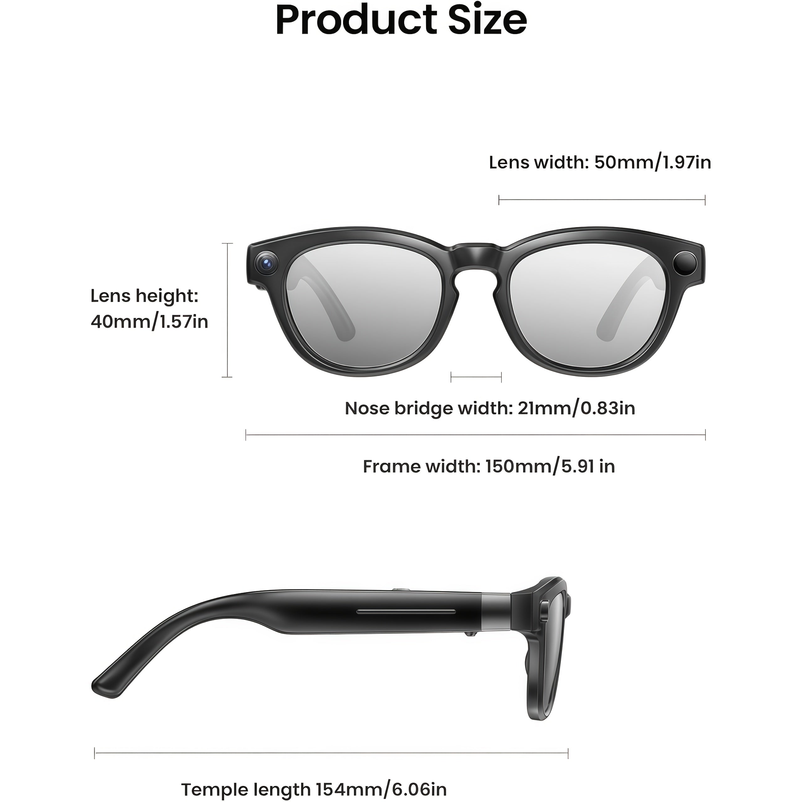 AI Video Smart Glasses, 8-megapixel High-definition Camera, AI Real-time Translation + 4K Video Recording + Action Camera + Wireless Call, Travel FPV Recording, Vlog Shooting - Christmas Gift