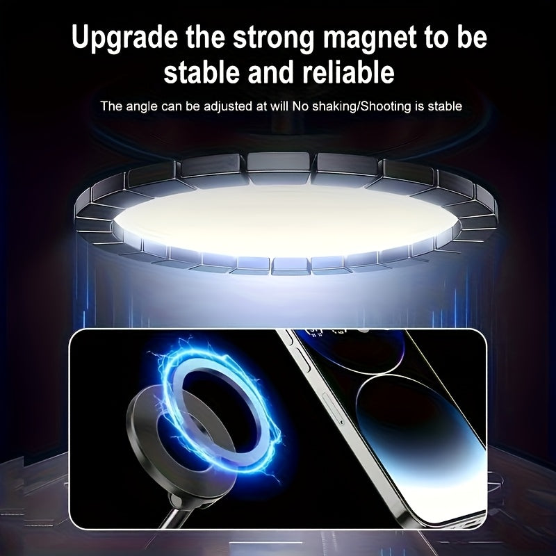 2PCS, 360 ° Rotating Magnetic Mobile Phone Holder, Foldable And Retractable, Suitable For IPhone 16/15/12, ABS Material, Non-waterproof, Multi-scene Use:Car/showerroom/gym/mirror, Universal Size, Black, Compatible With All S
