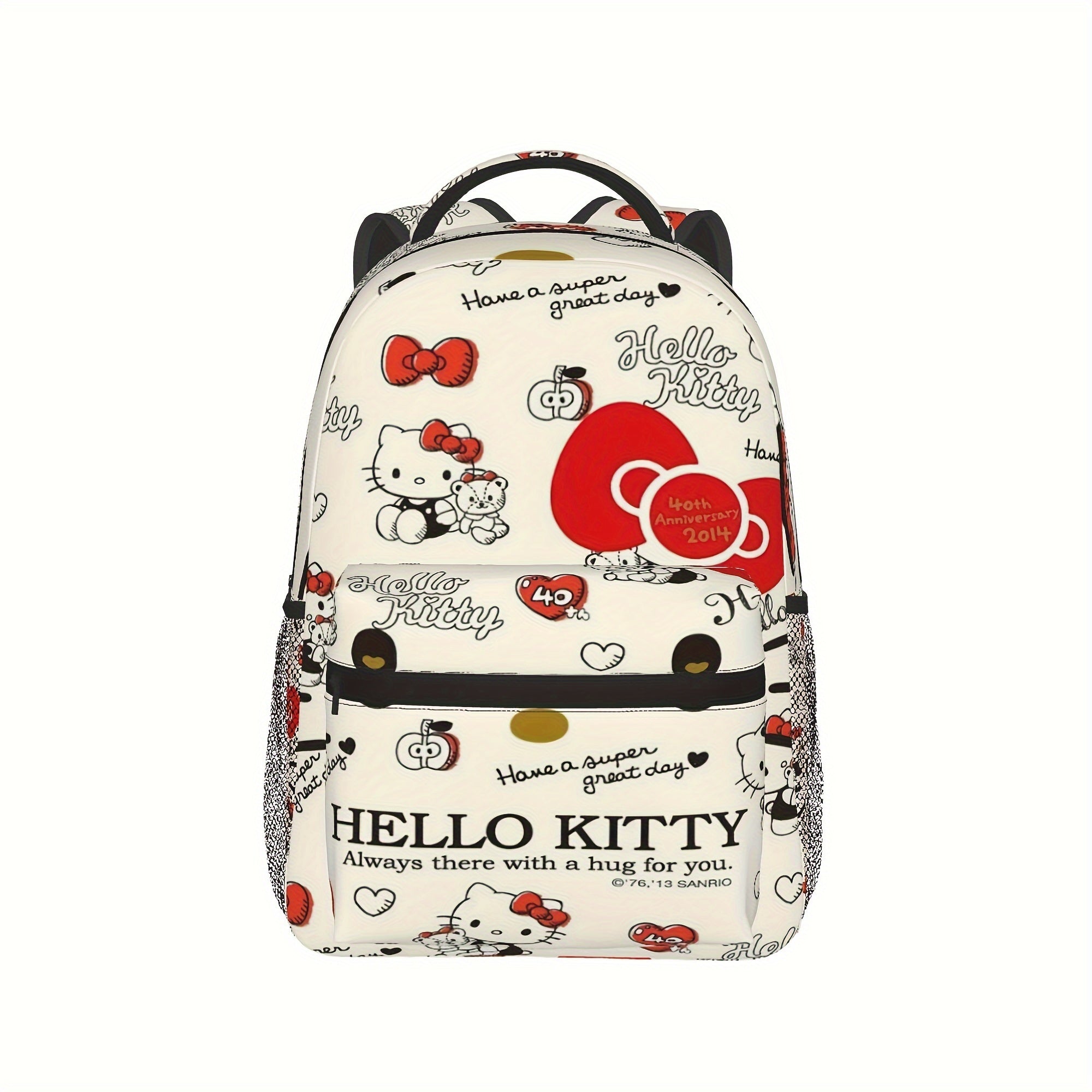 Sanrio Theme Hello Kitty Backpack Unisex Fashion Schoolbag Lightweight Satchel Travel Bag
