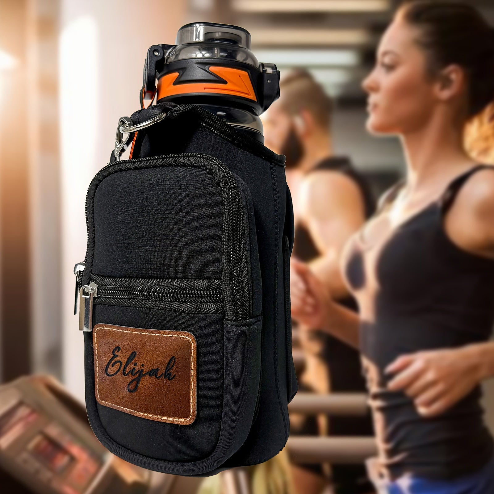 Personalized Magnetic Gym Bag Water Bottle Holder - Durable Nylon, Multi-Functional Magnetic Sports Bag for Gym, Travel, Business, And Fitness Enthusiasts, Gift for Dad, Mom, Son, Valentine'S Day Gift Daughter Gym Bag Durable