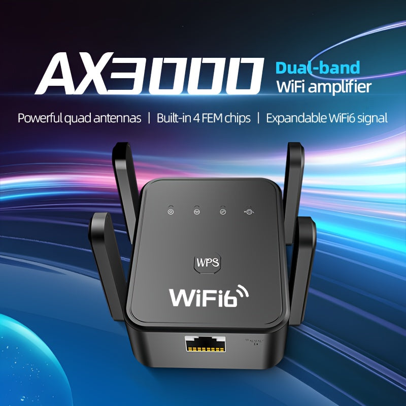 2025 Wirecutter Best WiFi Extender - 3Gbps Dual-Band 5GHz/2.4GHz Home Signal Booster, Covers 1500 Sq.Ft & 30 Devices, Onemesh Technology, One Ethernet Port, Fast Speed Stable Signal, US Plug (100-240V), Wifi Extender Signal B - iBrightCS