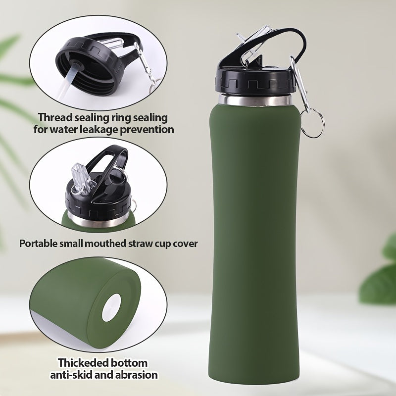1pc Slim-Fit 304 Stainless Steel Insulated Water Bottle - Large Capacity, Double-Wall Vacuum Insulation for Sports, Cycling, Hiking & Fitness, Ergonomic Design with Carrying Strap, Multiple Colors Available, Hiking Hydration - iBrightCS