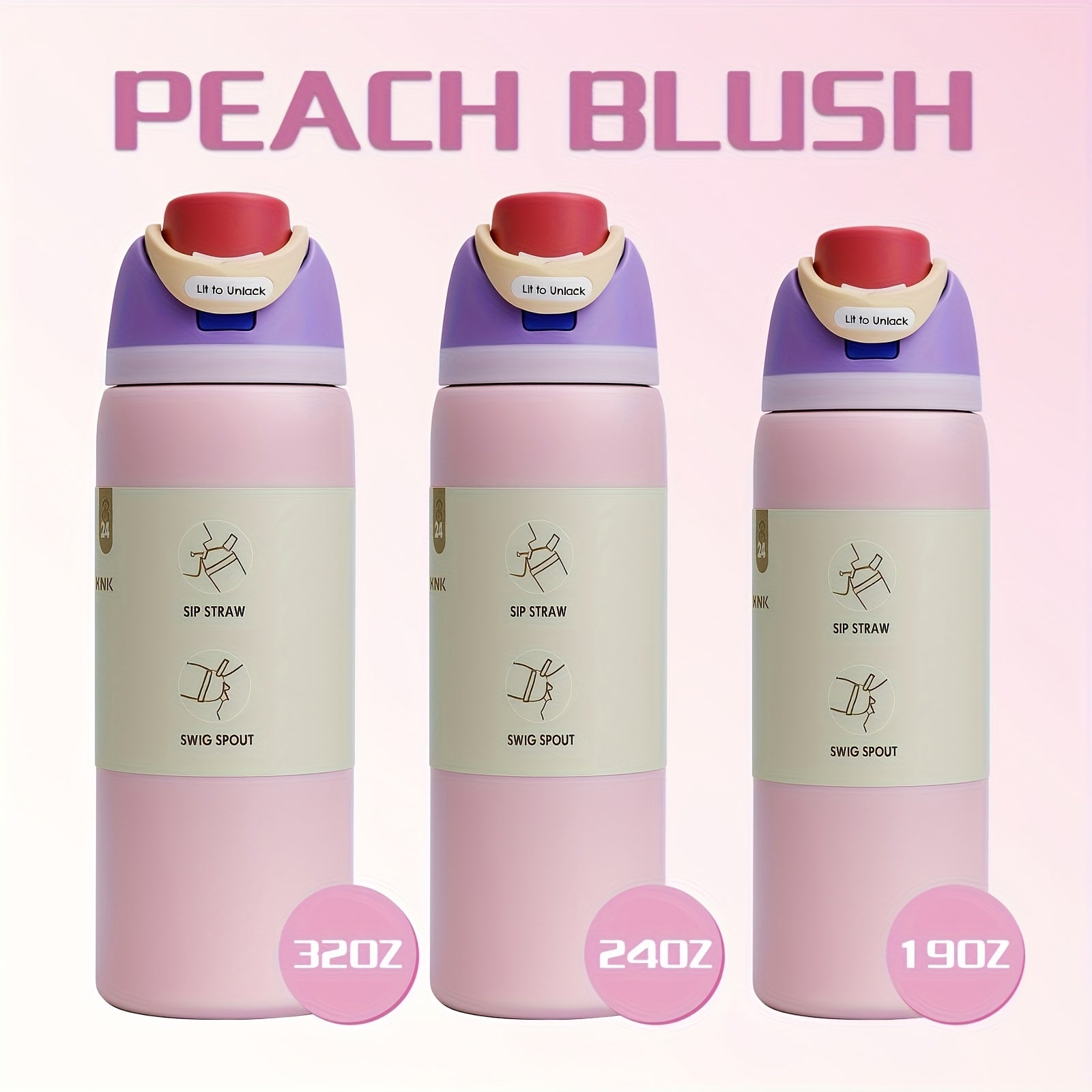 1pc 19/24/32oz Double-layer Insulated Cup, 304 Stainless Steel Flip-top Water Cup, 12 Hours Heat Retention/ 24 Hours Cold Retention, Leak-proof Design, Kitchen And Home Drink Cup