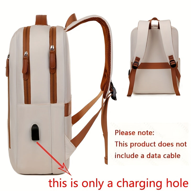 Stylish Lightweight Laptop Backpack for Women - Adjustable Shoulder Straps, Multiple Compartments, Beige & Black Options, Perfect for Travel, Commuting, and School, Backpack for Travel, Commuter Bag, Minimalist Design, Secure