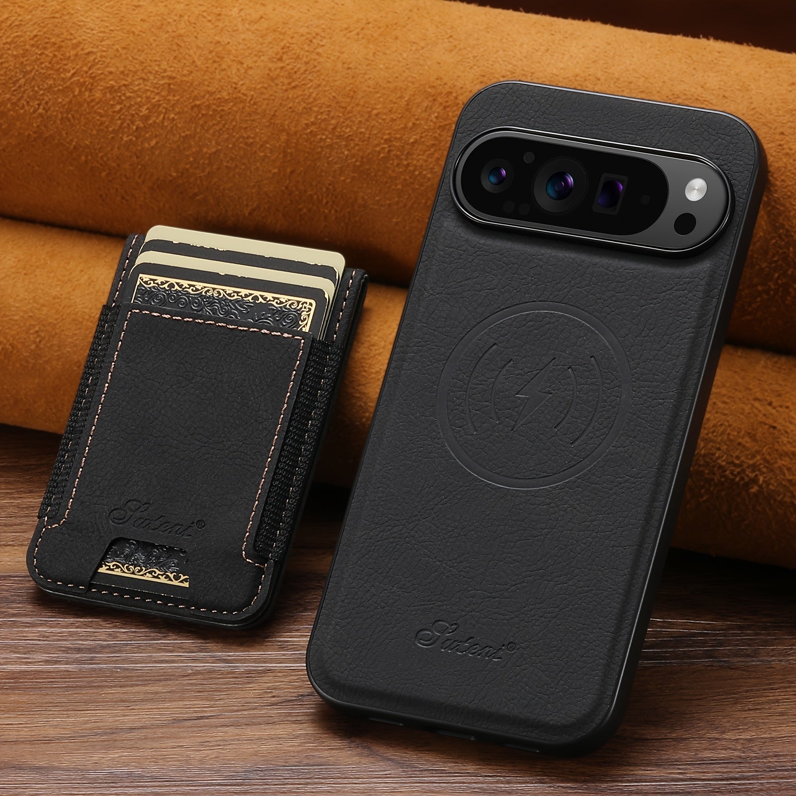 3-Pack [1 Phone Case + 2 Phone Holders] New, Unused, Stylish, New Business Card Holder Magnetic Phone Case, Drop-Proof for Men And Women. Compatible with Google Pixel 10 Pro XL, 9, 8, A, 7, 6, Phone Cases, Suitable for Everyd