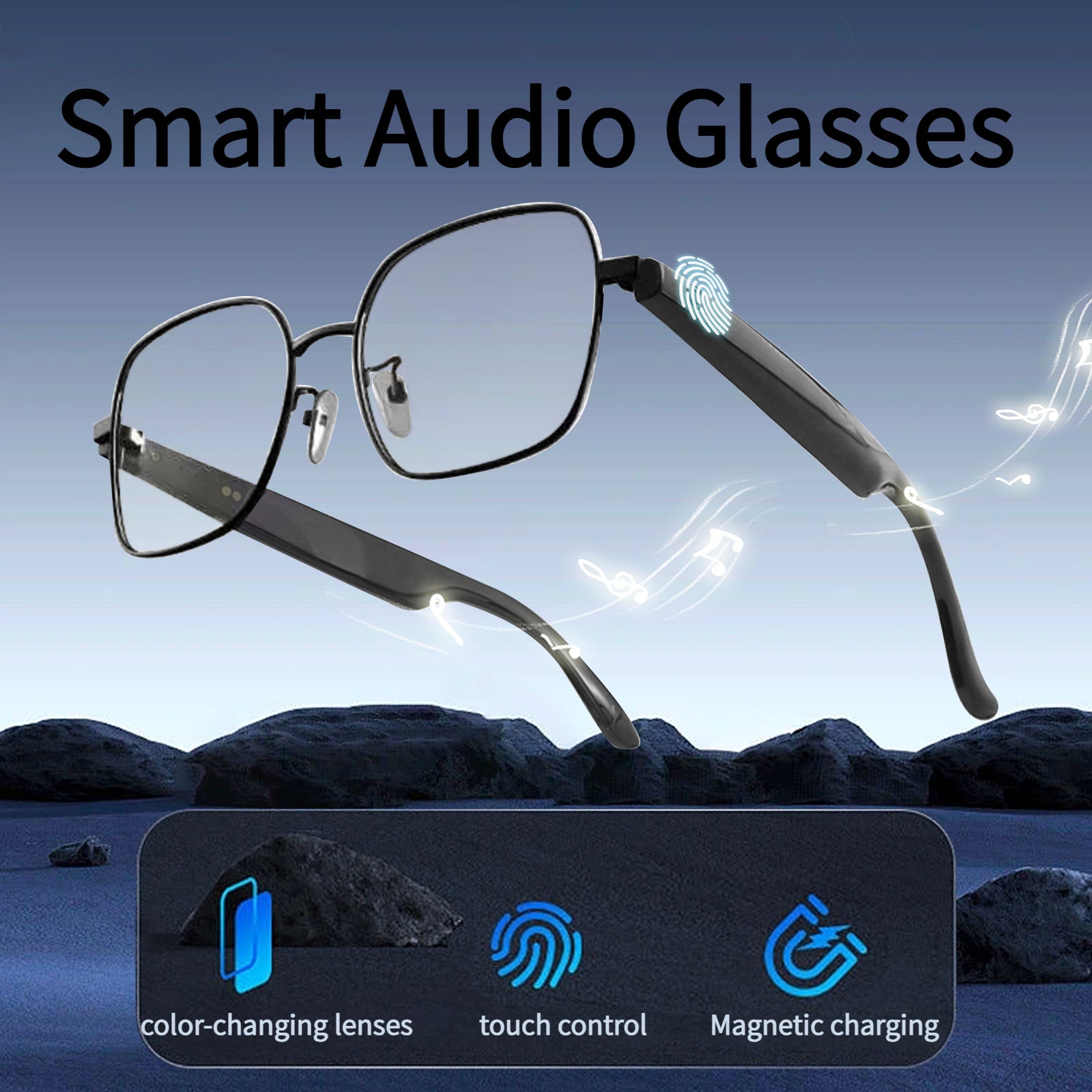HiFi Smart Audio Glasses with Auto-Dimming Lenses, Built-in Mic & Speaker, HD Voice Calls & Music Quality, Wireless Connectivity, Rechargeable Battery, Ideal for Sports, Driving, Fishing, and Daily Home Wear – Perfect Gift