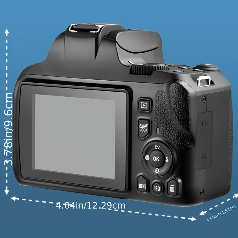 4K Digital Camera For Photography, 10X Optical Zoom Vlogging Camera For YouTube 64MP Autofocus Compact Camera With 64GB SD Card, Battery, USB Card Reader & Charging Stand - iBrightCS