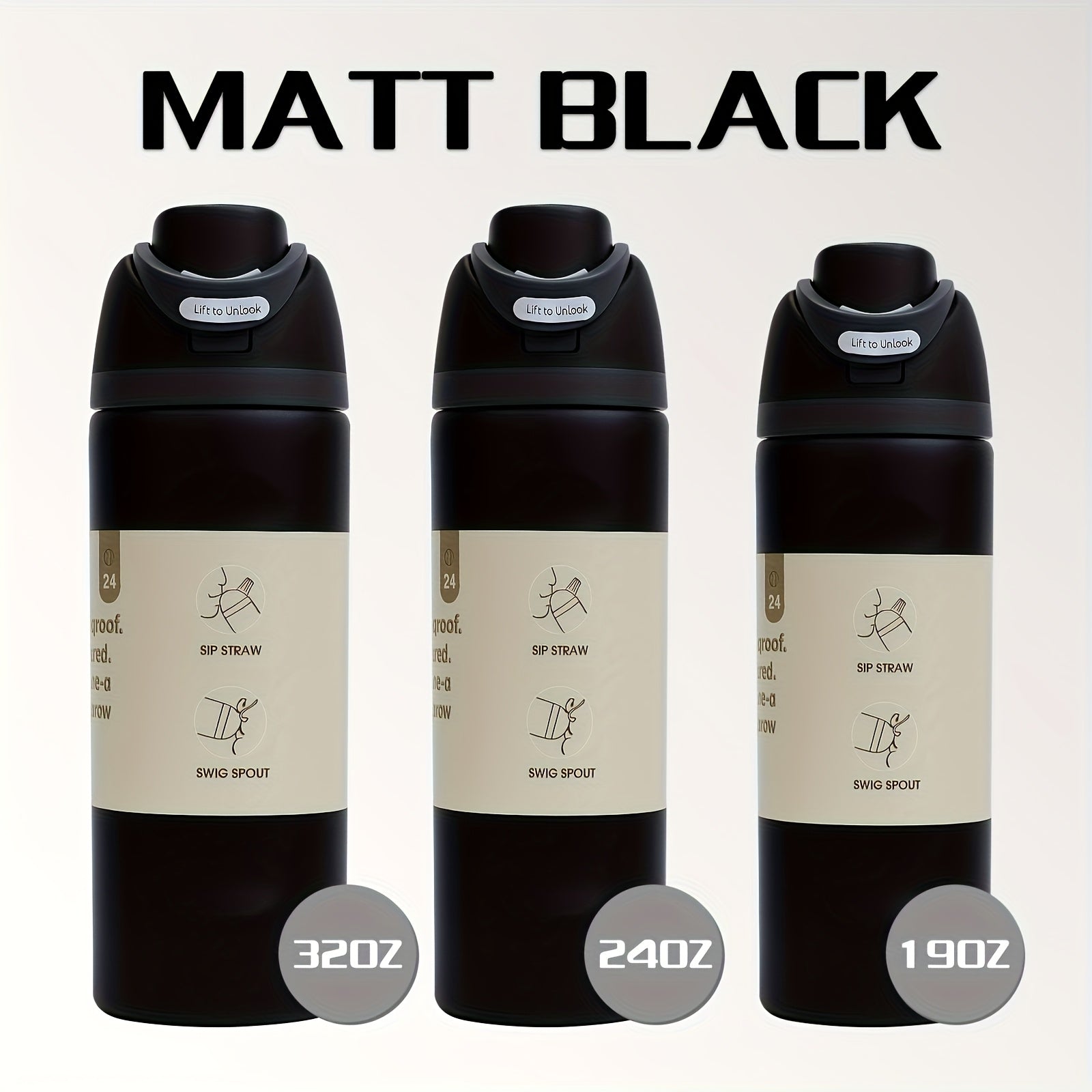 1pc 19/24/32oz Double-layer Insulated Cup, 304 Stainless Steel Flip-top Water Cup, 12 Hours Heat Retention/ 24 Hours Cold Retention, Leak-proof Design, Kitchen And Home Drink Cup