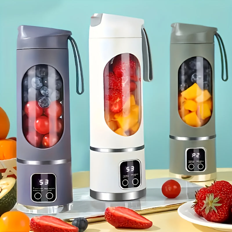 1pc- Portable USB Charging Blender with LED Display - 15.22oz., Suitable for Outdoor Family Smoothies And Fresh Juices, Portable Design, Nutrition Anytime, Anywhere - iBrightCS
