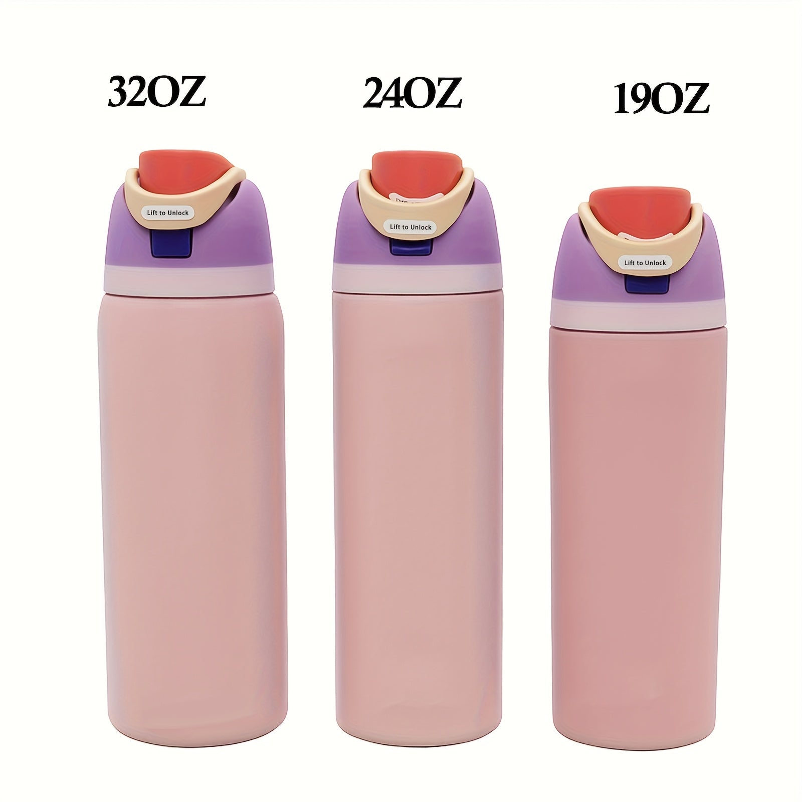 1pc 19/24/32oz Double-layer Insulated Cup, 304 Stainless Steel Flip-top Water Cup, 12 Hours Heat Retention/ 24 Hours Cold Retention, Leak-proof Design, Kitchen And Home Drink Cup