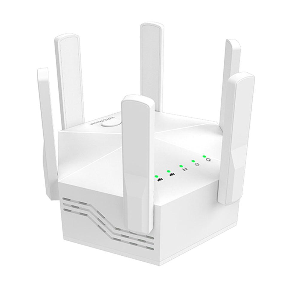 WiFi Extender Booster Repeater for Home & Outdoor, WiFi Range Extender 1200Mbps, WPS Wireless Signal Strong Penetrability with Ethernet Port, 6 Antennas 360° Full Coverage - iBrightCS