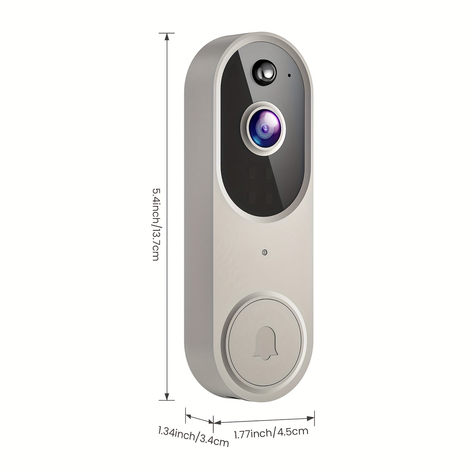 2pcs/1080P High-definition Video Doorbell Camera, With AI Human Body Detection, Two-way Audio, Infrared Night Vision, Cloud And Local Storage, Rechargeable Battery, Indoor Wall-mounted Security Monitoring, Indoor Security Cam