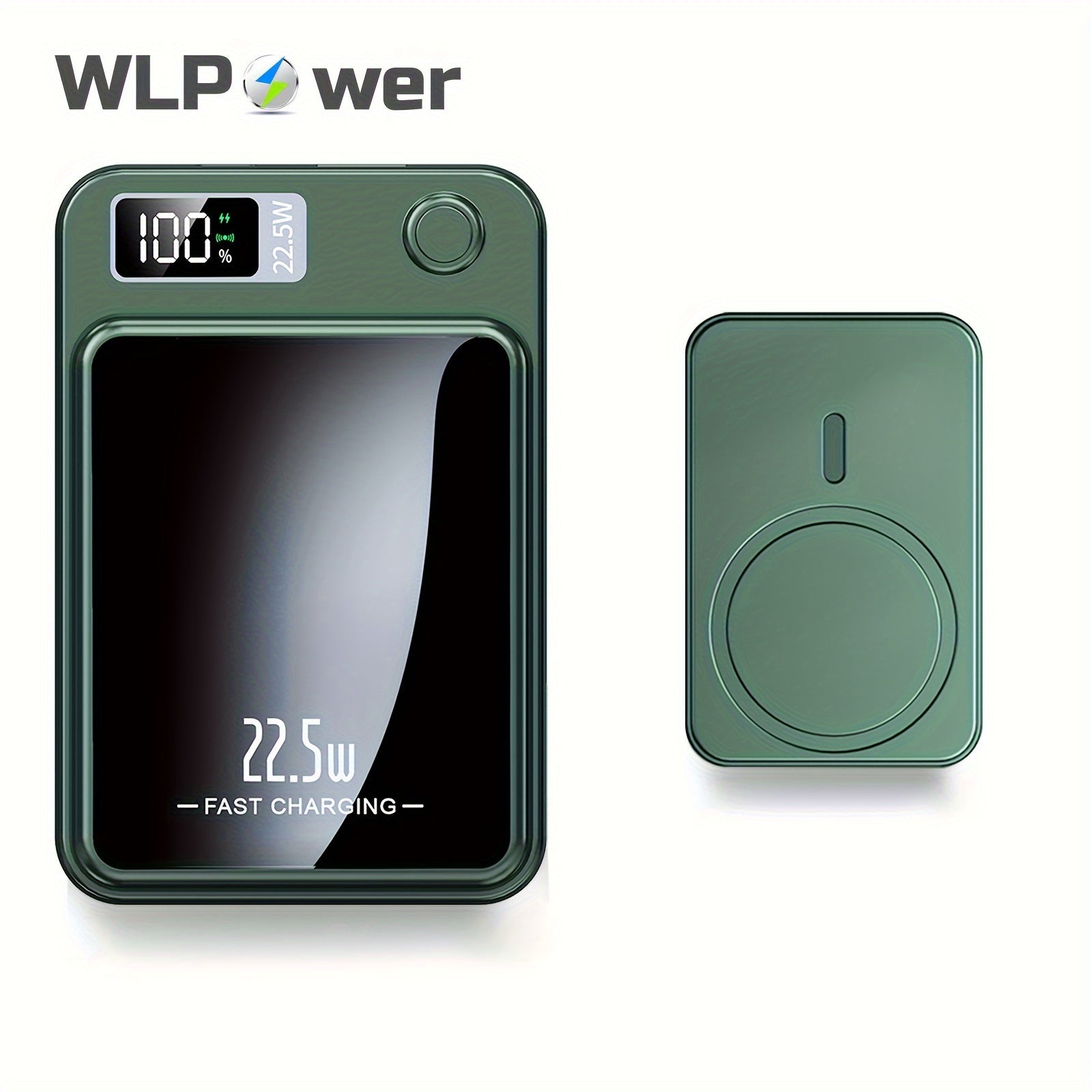 WLPower Portable Charger, 5000mAh/10000mAh High-Speed Magnetic Wireless Power Bank, Mini Battery Pack, 22.5W Fast Charging, LED Power Display, And USB/Type-C Ports For IPhone 16/15 Pro/14 Max/13/12, For Android Phones, Valent