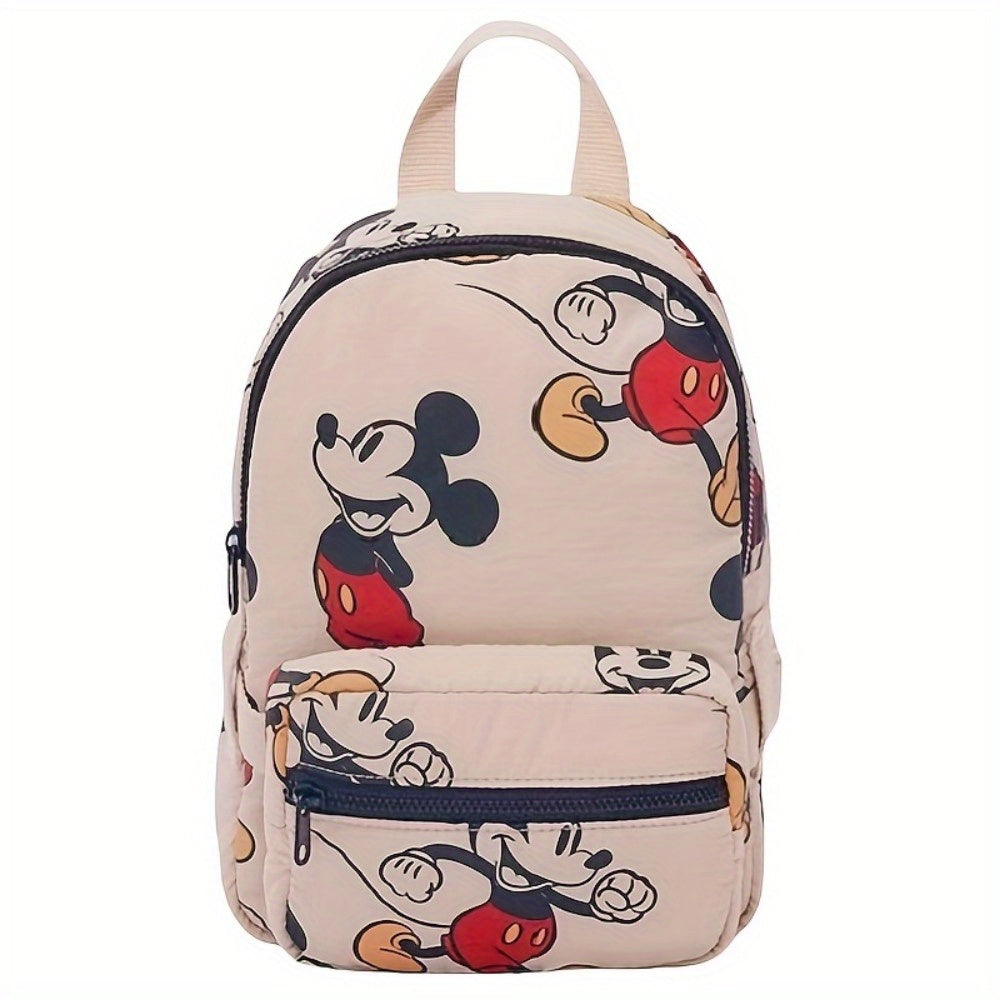 Disney Mickey Mouse Back-to- Season Special Cloth Bag Neutral Print Lightweight Backpack Detachable Pouch Bag with Adjustable Strap, Zipper Closure, Cartoon Design Ideal for daily commute Travel Camping The ideal gift for gif
