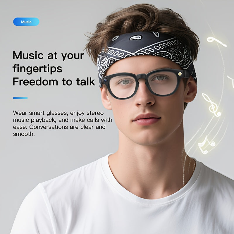 [AI Translation Glasses] AI Translation Glasses, Video Glasses 4K, Smart Camera Glasses with 150+ Languages - Real-time Translation, Chat GPT, Wireless Calling, Music Playback & Voice Assistant, Multi-functional Smart Glasses iBrightCS