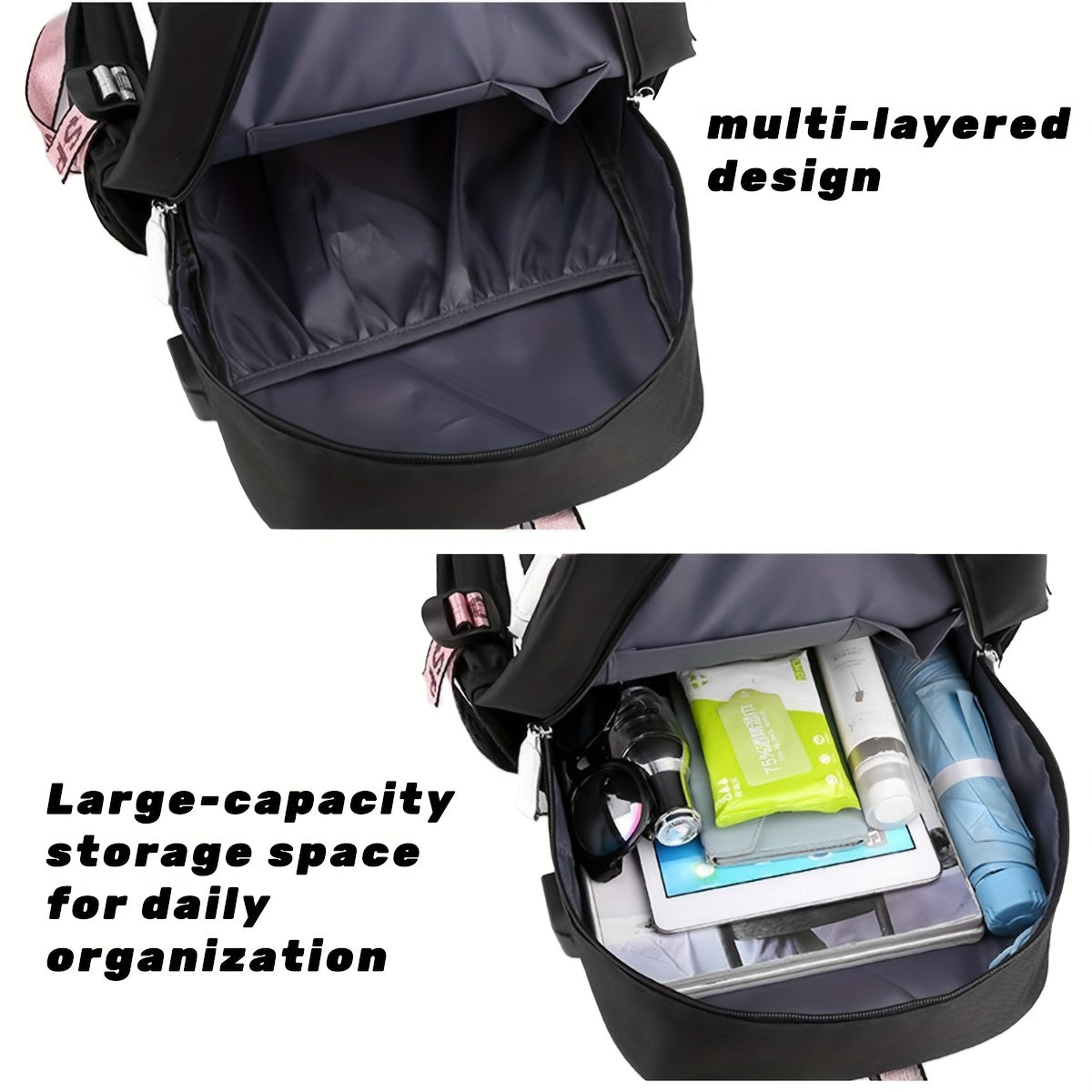 Sanrio Licensed for hello kitty Anime Backpack - High-Density Nylon, 15.6" Laptop Compartment | Official School Bag & Travel Backpack For Cosplay/Halloween