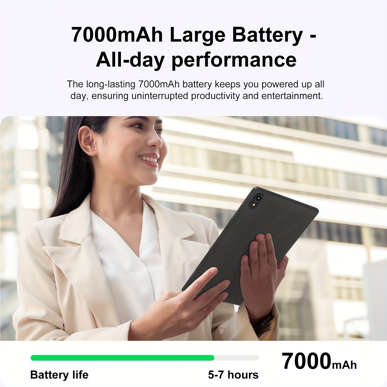 11-inch Business Tablet with Case | Android 14 | 8GB+4GB RAM & 128GB eMMC Storage | Octa-Core Processor | 7000mAh Battery, Dual Cameras, WiFi 6 | LCD Display, Stereo Speakers, USB-C | Perfect for Work, Study & Multimedia, Ver