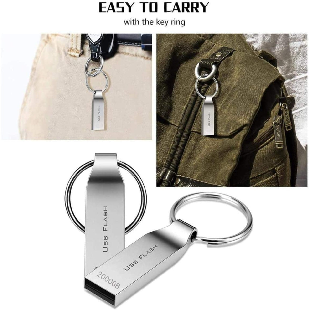2TB Portable USB External Hard Drive for Smartphones, Tablets, Drones, Cameras