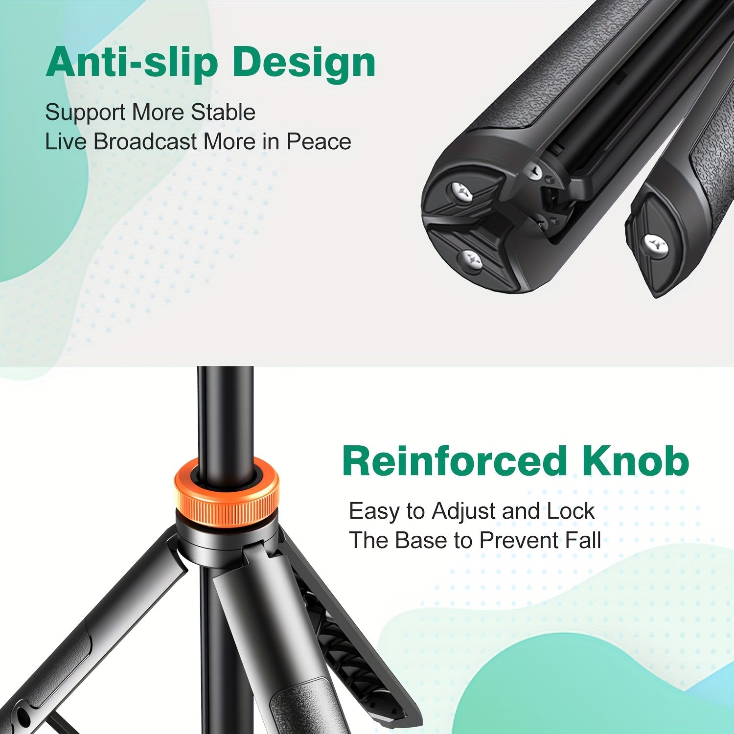 62 Inch Phone Tripod, Tripod for iPhone/ Android & Selfie Stick Tripod with Wireless Remote, Retractable Tripod Stand & Travel Tripod, Solidest Cell Phone Tripod Compatible with iPhone 15/14/13 - iBrightCS