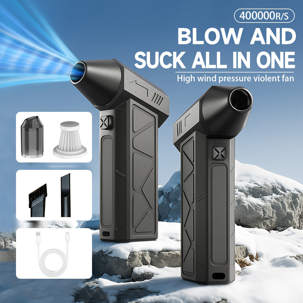Compressed Air Blower - Mini Turbo Fan With Digital Display, 400000 Wireless Electric Cleaning Fan, Powerful Dust Removal For Keyboard And Computer, Dual Power USB/ Battery, Suitable For Home And Car Use, Handheld Turbo Fan C - iBrightCS