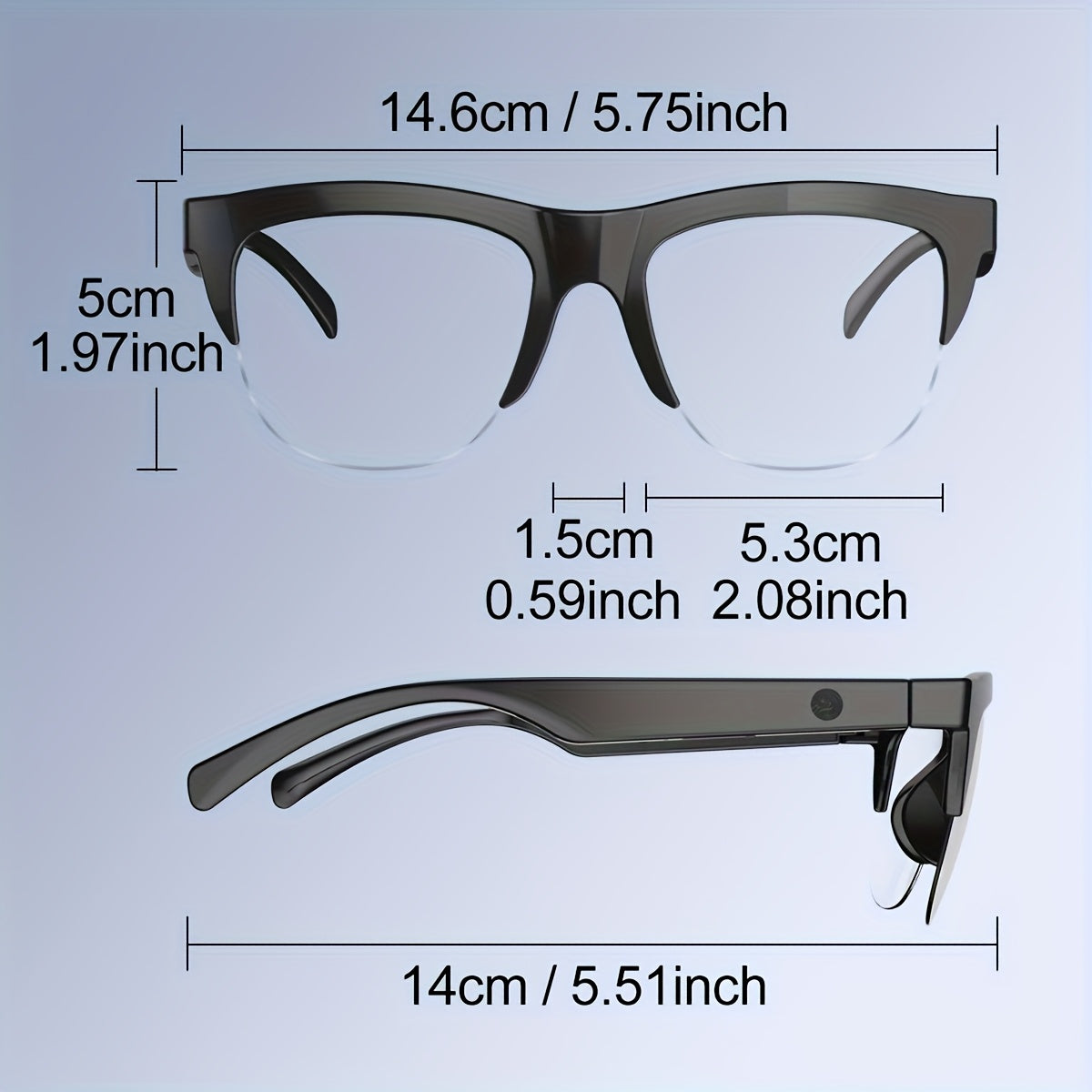 Wireless Smart Glasses With Audio And Voice Call Capabilities, Designed For Outdoor Travel To Facilitate Hands-free Communication And Music Listening. Rechargeable Music Glasses With A Built-in Microphone