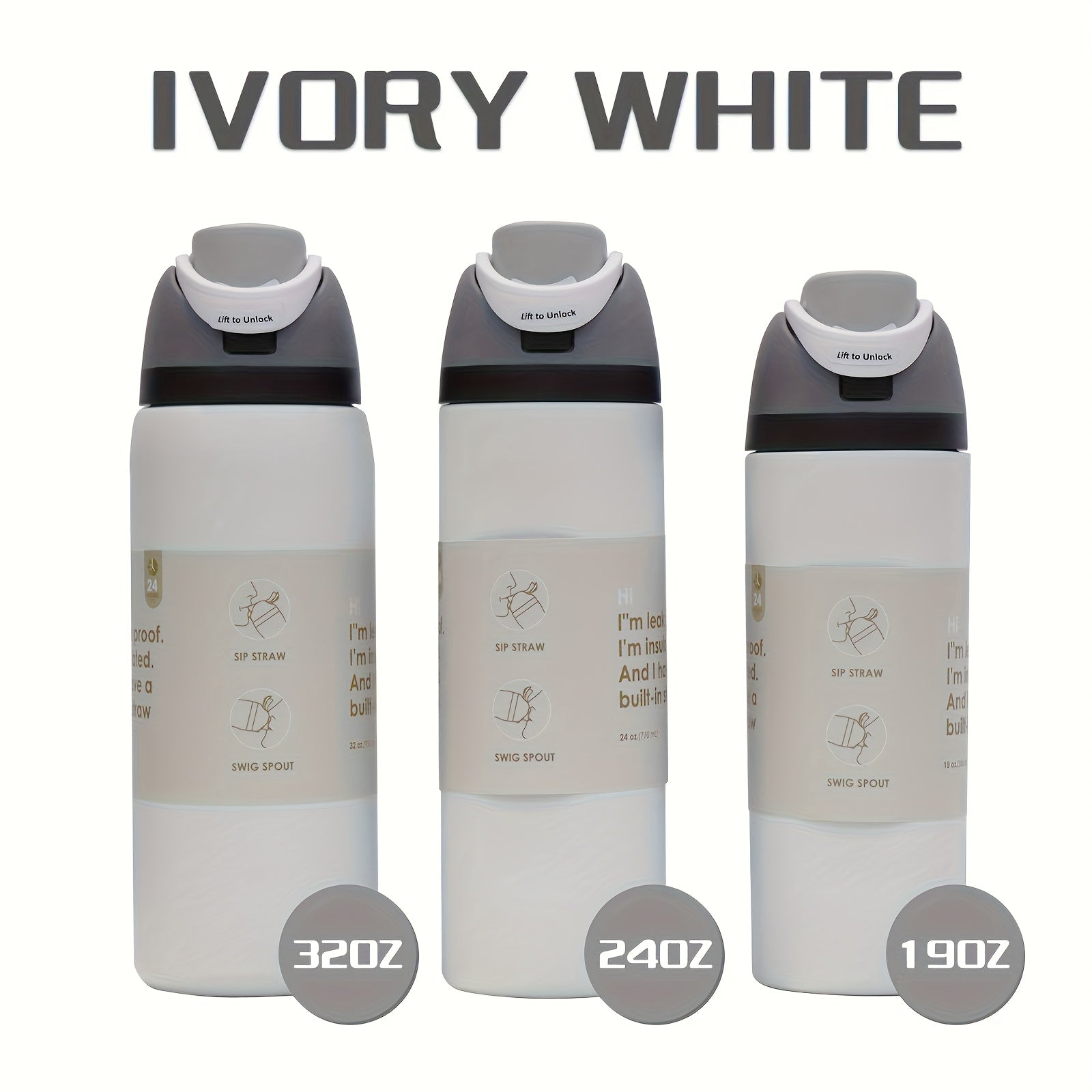 1pc 19/24/32oz Double-layer Insulated Cup, 304 Stainless Steel Flip-top Water Cup, 12 Hours Heat Retention/ 24 Hours Cold Retention, Leak-proof Design, Kitchen And Home Drink Cup