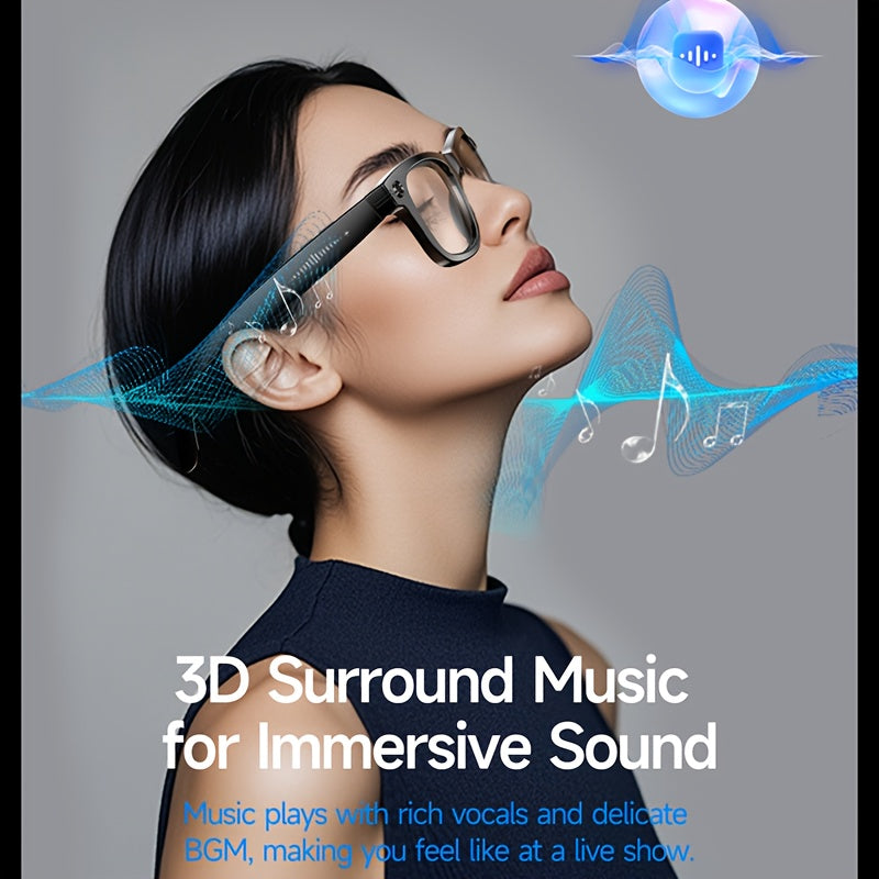 2025 AI Video Glasses with Real-Time Translation: 1080P + 163Lang AI Trans + 4K Recording + 4GB Memory | Wireless Calling | FPV Recording for Cycling, Driving, Fishing, Office, And Travel | Action Camera, Activities, Handsfre iBrightCS