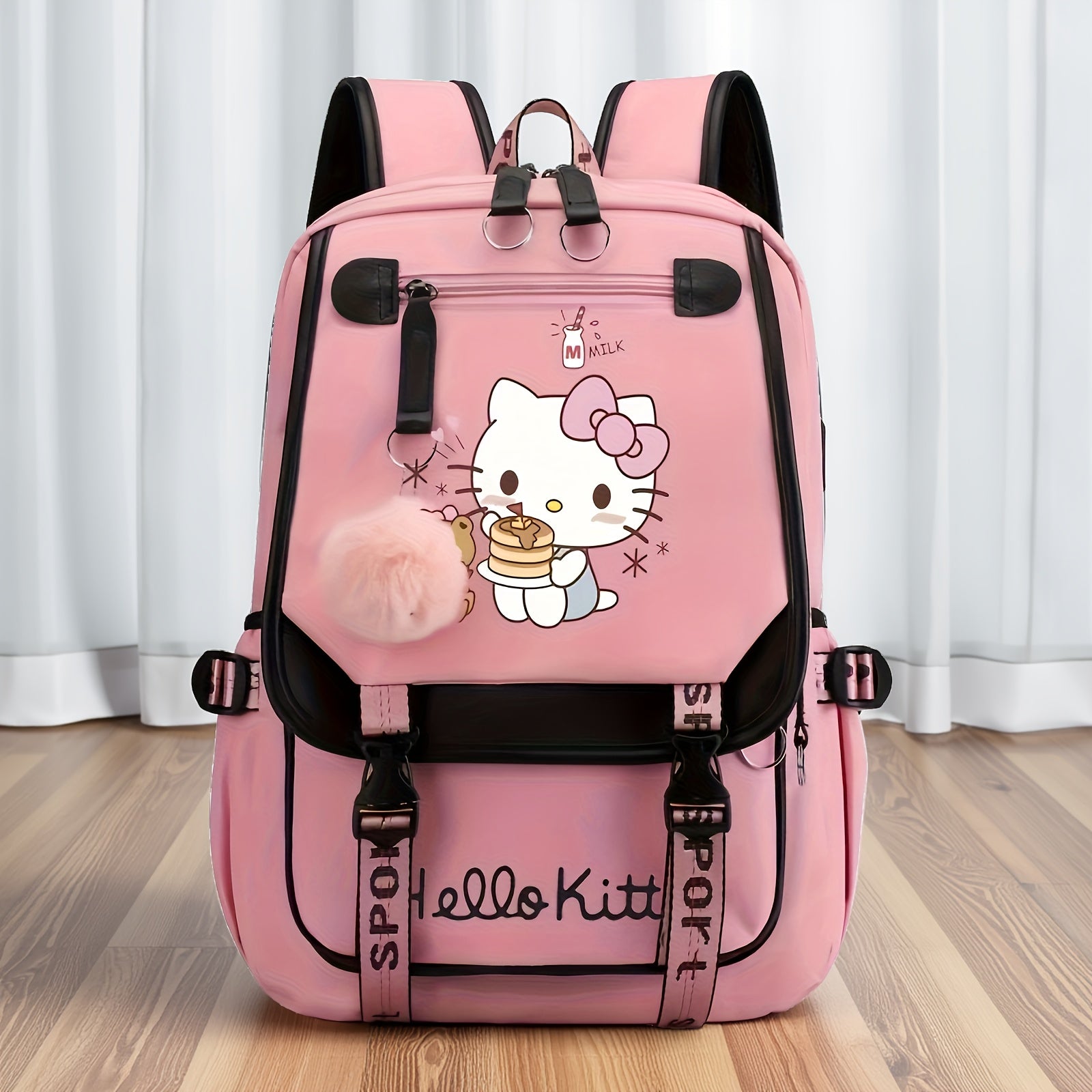 Sanrio Licensed for hello kitty Anime Backpack - High-Density Nylon, 15.6" Laptop Compartment | Official School Bag & Travel Backpack For Cosplay/Halloween