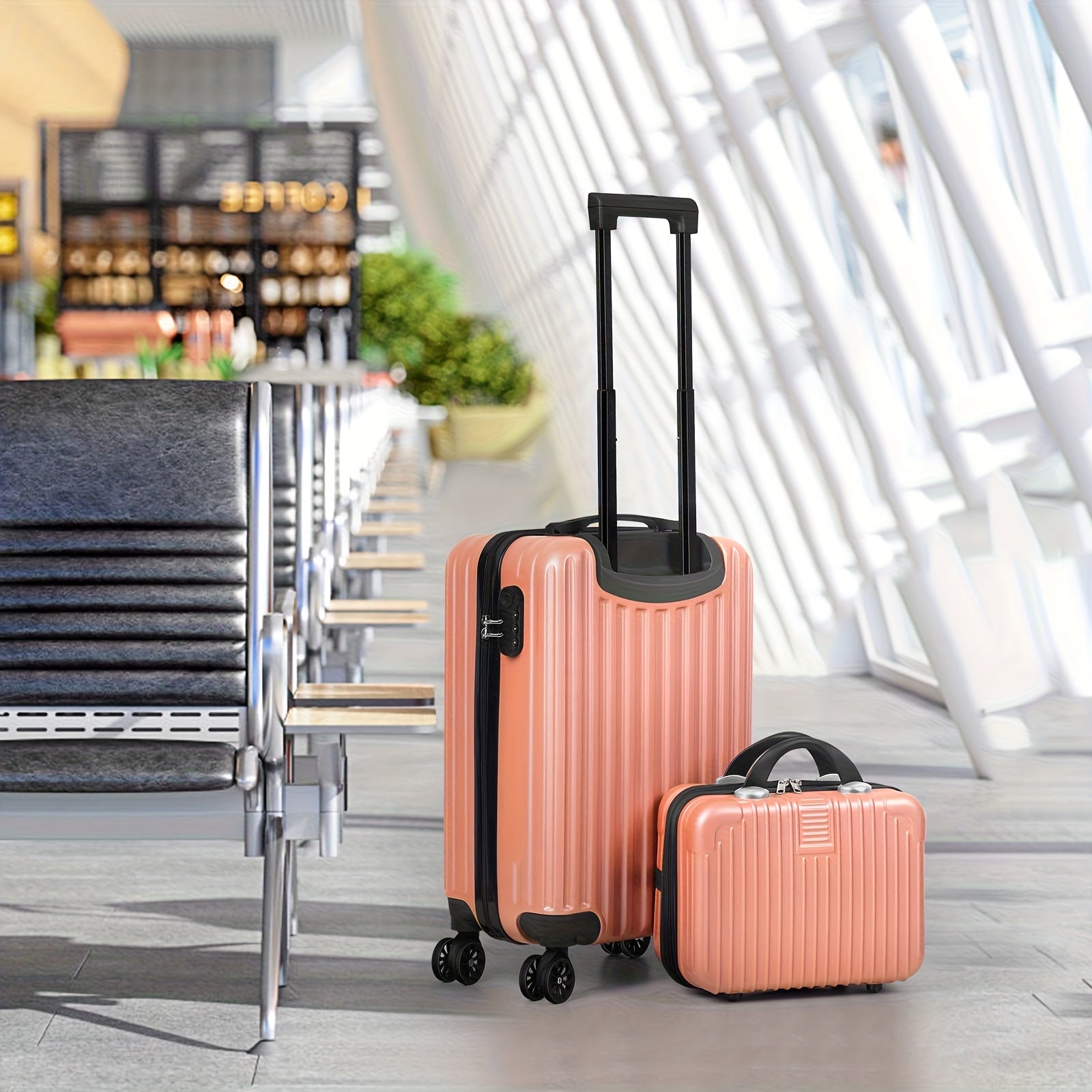 2pcs 14" And 20" Hardside Spinner Luggage Set, TSA-Approved Lightweight Carry-On Suitcases with 360° Wheels, Durable PC+ABS Shell for Business Travel, Weekend Trips And Airplane Use