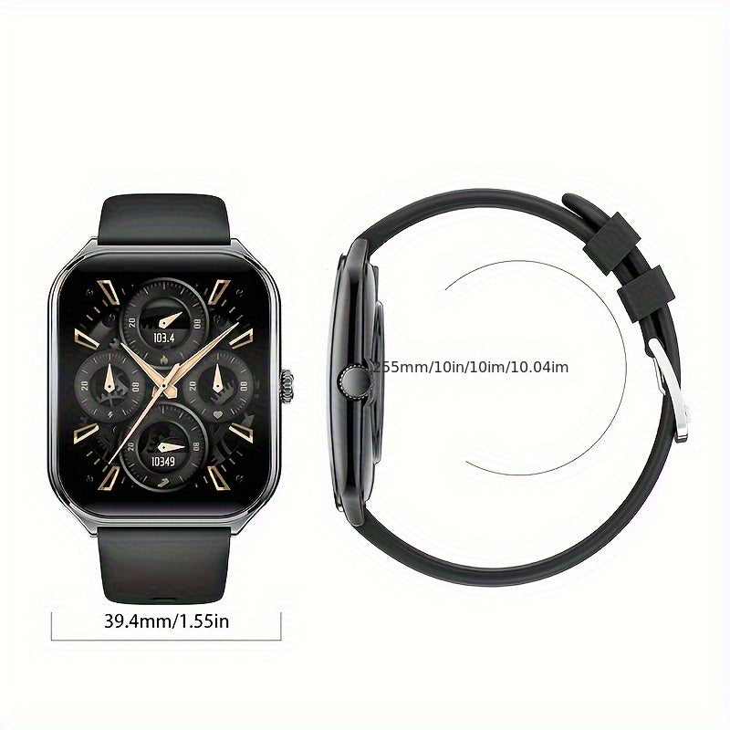 DAORKOW Slim 1.96-inch AMOLED Smartwatch, HD Resolution, High Quality, Wireless 5.2, Multi-sport Mode Music And Call Capabilities, Alloy Body, Silicone Strap, Rechargeable Lithium Polymer Battery for iPhone And Android - iBrightCS